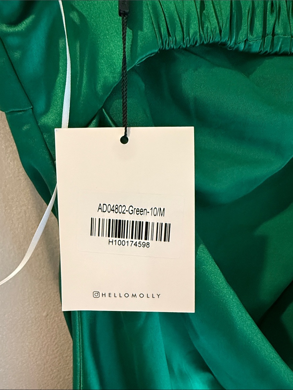 Hello Molly Emerald Green Satin Strapless Maxi Gown - Picture 3 of 3